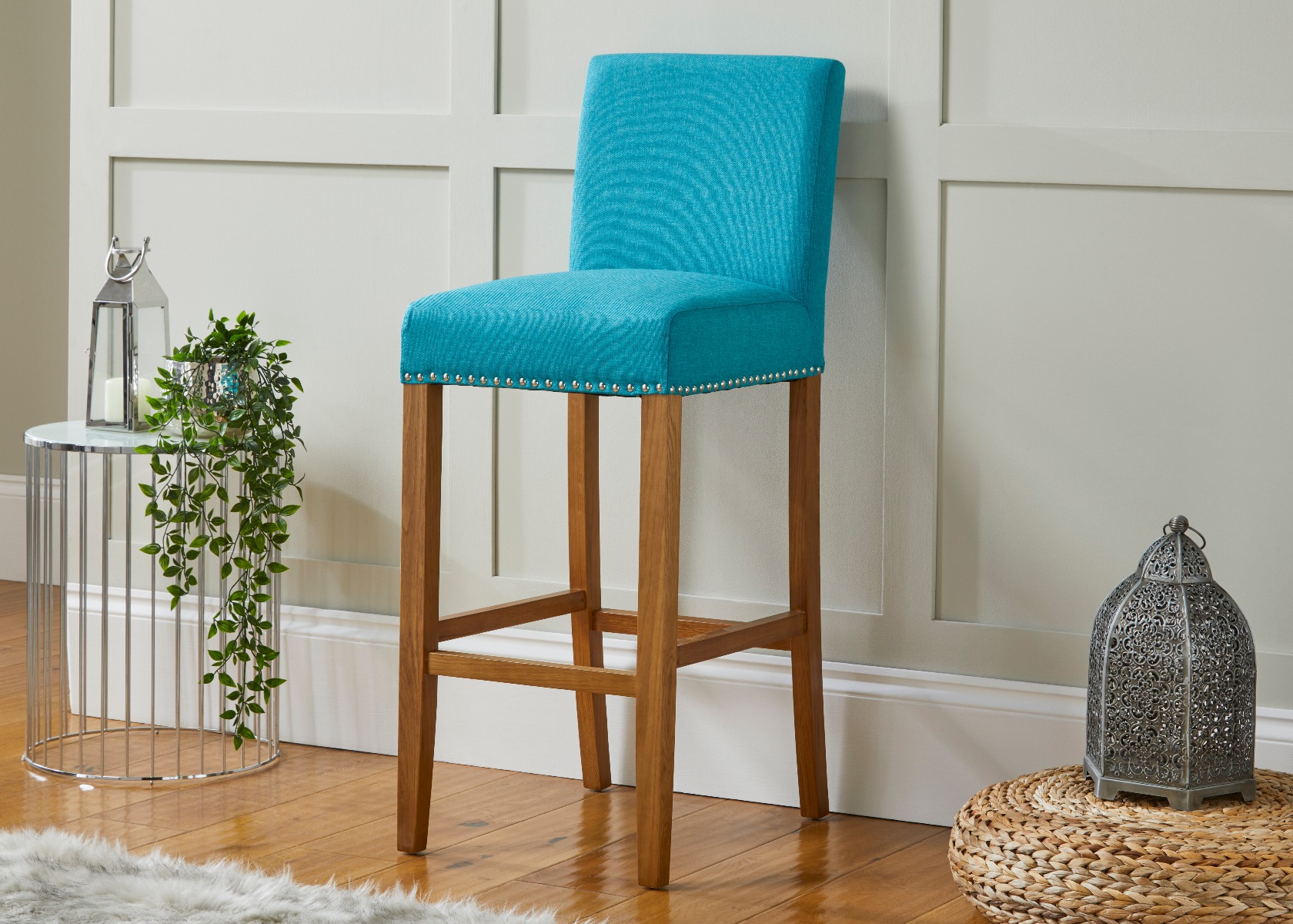 Turquoise bar online stools with backs