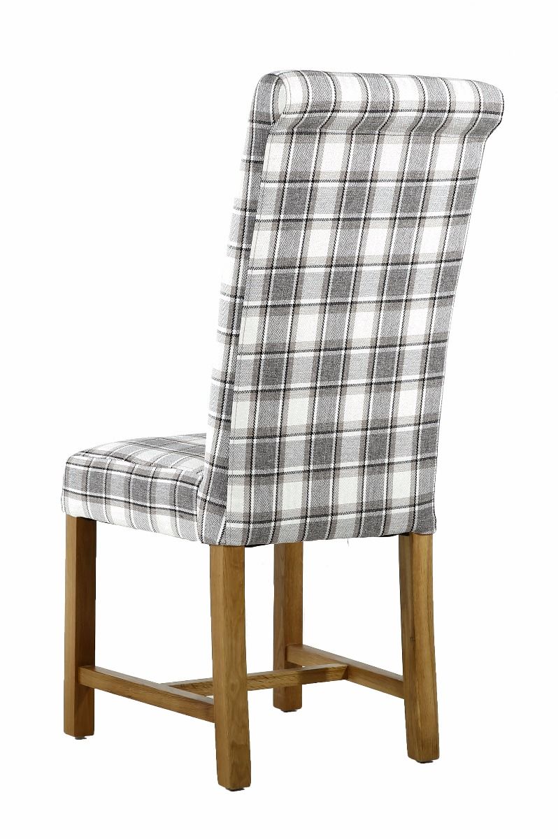 Grey tartan deals dining chairs