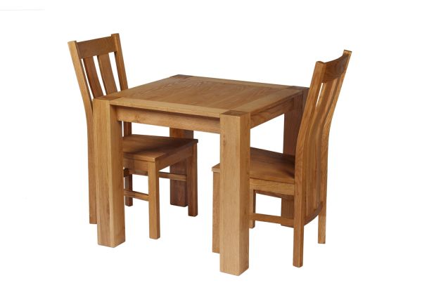 Cambridge Small 2 Seater Oak Table & Chair Set