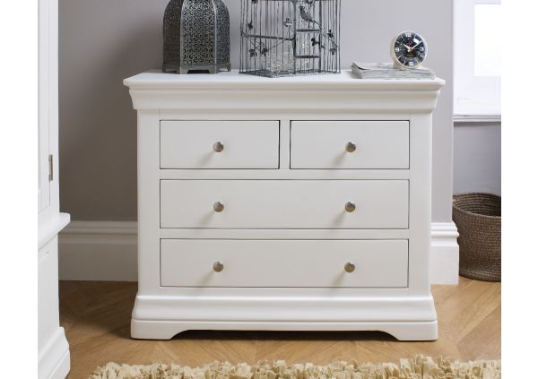 Toulouse White Painted 2 Over 2 Chest of Drawers - Free Delivery | Top ...