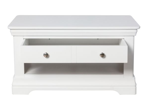 Toulouse White Painted Coffee Table with Drawer | Fully Assembled