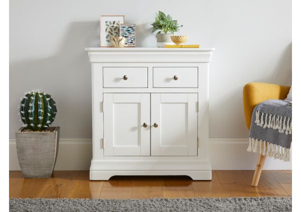 Toulouse White Painted 80cm Small Sideboard | Fully Assembled