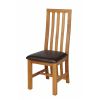 Dorchester Slatted Back Oak Dining Chair Brown Leather Pad - WINTER MEGA DEAL - 5 LEFT IN STOCK - 4