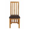 Dorchester Slatted Back Oak Dining Chair Brown Leather Pad - WINTER MEGA DEAL - 5 LEFT IN STOCK - 5