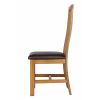 Dorchester Slatted Back Oak Dining Chair Brown Leather Pad - WINTER MEGA DEAL - 5 LEFT IN STOCK - 6