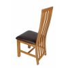 Dorchester Slatted Back Oak Dining Chair Brown Leather Pad - WINTER MEGA DEAL - 5 LEFT IN STOCK - 8