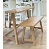 Doveridge 120cm Whitewash Limed Oak Trestle Dining Kitchen Bench - 10% OFF SUMMER SALE - 2