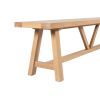 Doveridge 220cm Whitewash Limed Oak Large Trestle Dining Bench - 10% OFF CODE SAVE - 4