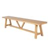 Doveridge 220cm Whitewash Limed Oak Large Trestle Dining Bench - 10% OFF CODE SAVE - 2