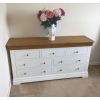 Farmhouse White Painted 3 Over 4 Oak Assembled Chest of Drawers - 10% OFF AUTUMN SALE - 3