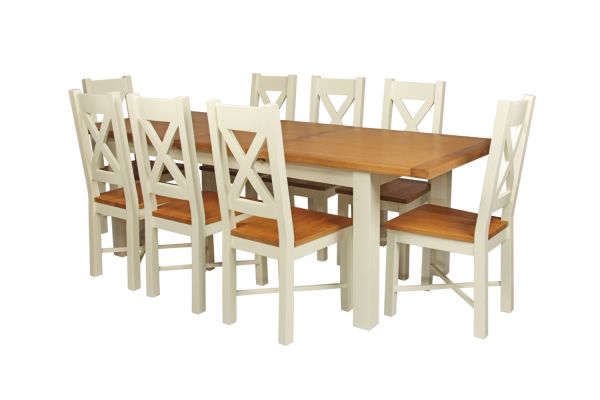 Cream painted best sale oak dining chairs