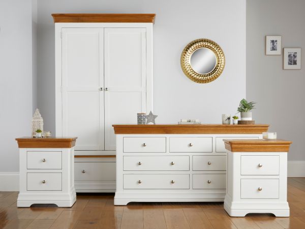 Oak double deals chest of drawers