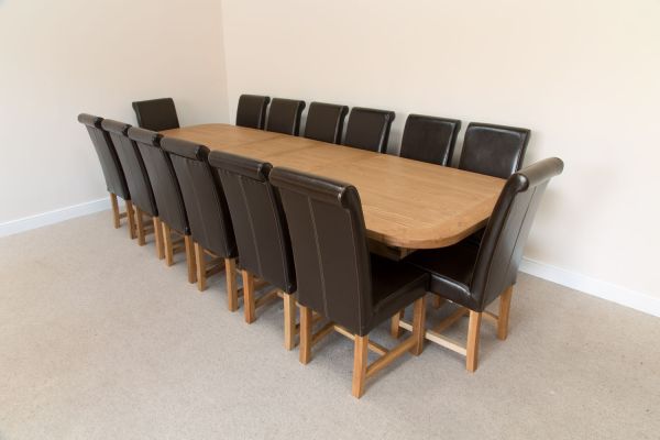 14 seater outlet dining table dimensions