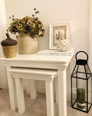 Toulouse White Painted Assembled Nest Of Two Tables - Photo by @at_home_with_bekki On Instagram