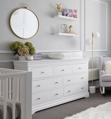 Toulouse White Painted Grande Extra Large 3 Over 4 Fully Assembled Chest of Drawers - photo taken by @annastathakiphoto for @joannalandaisinteriors on Instagram