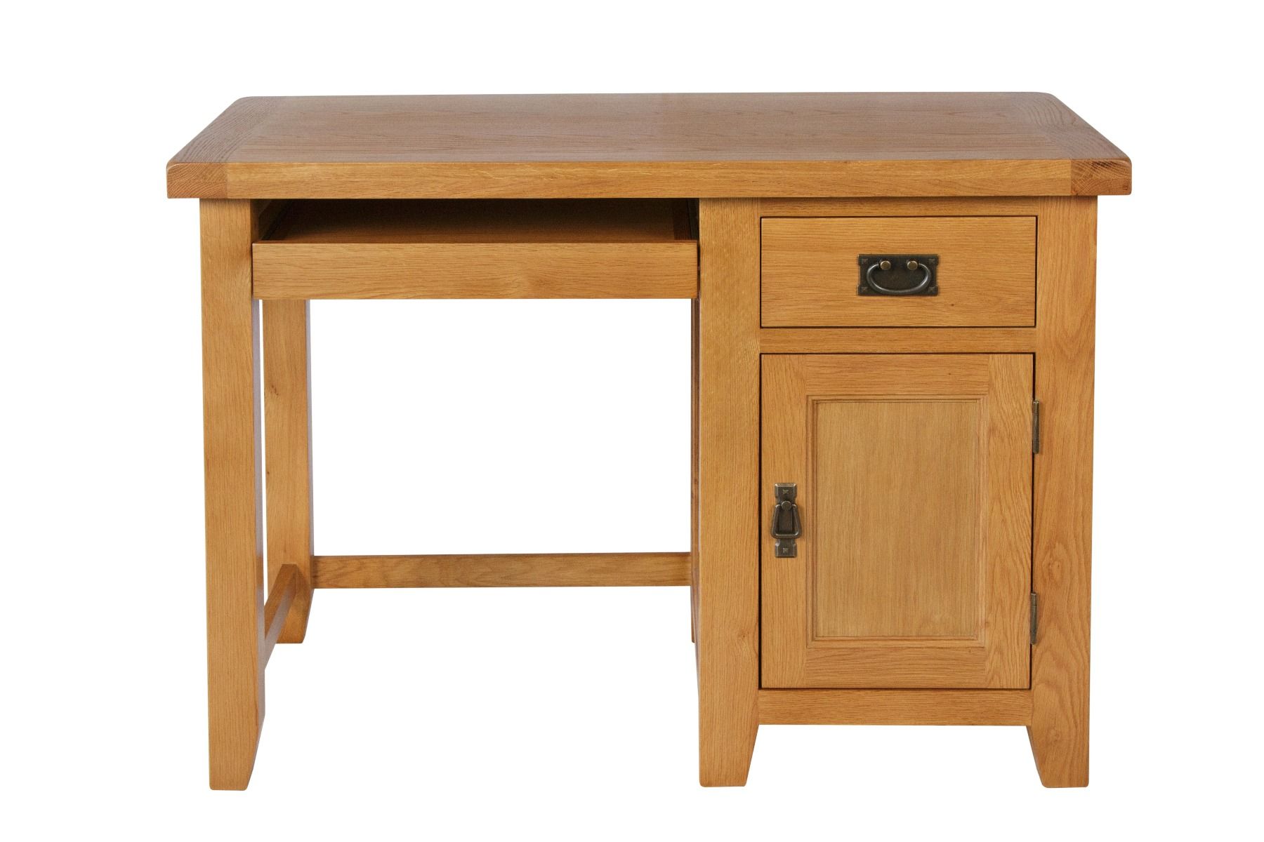 narrow oak computer desk