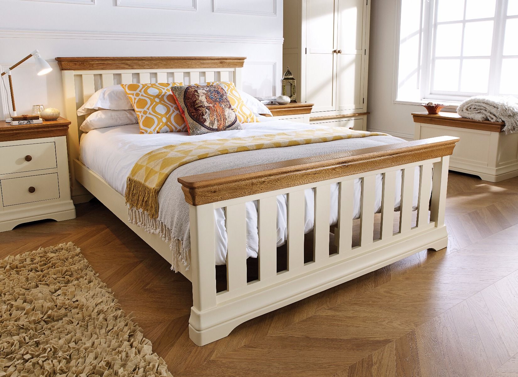 Cotswold Cream Painted 5ft King Size Slatted Bed