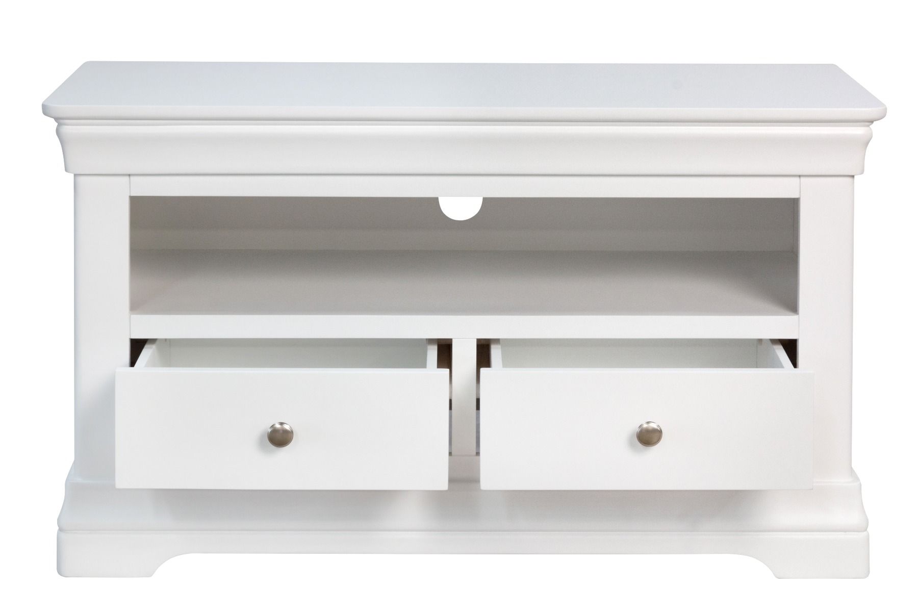 Toulouse White Painted TV Unit 2 Drawers - Free Delivery | Top Furniture