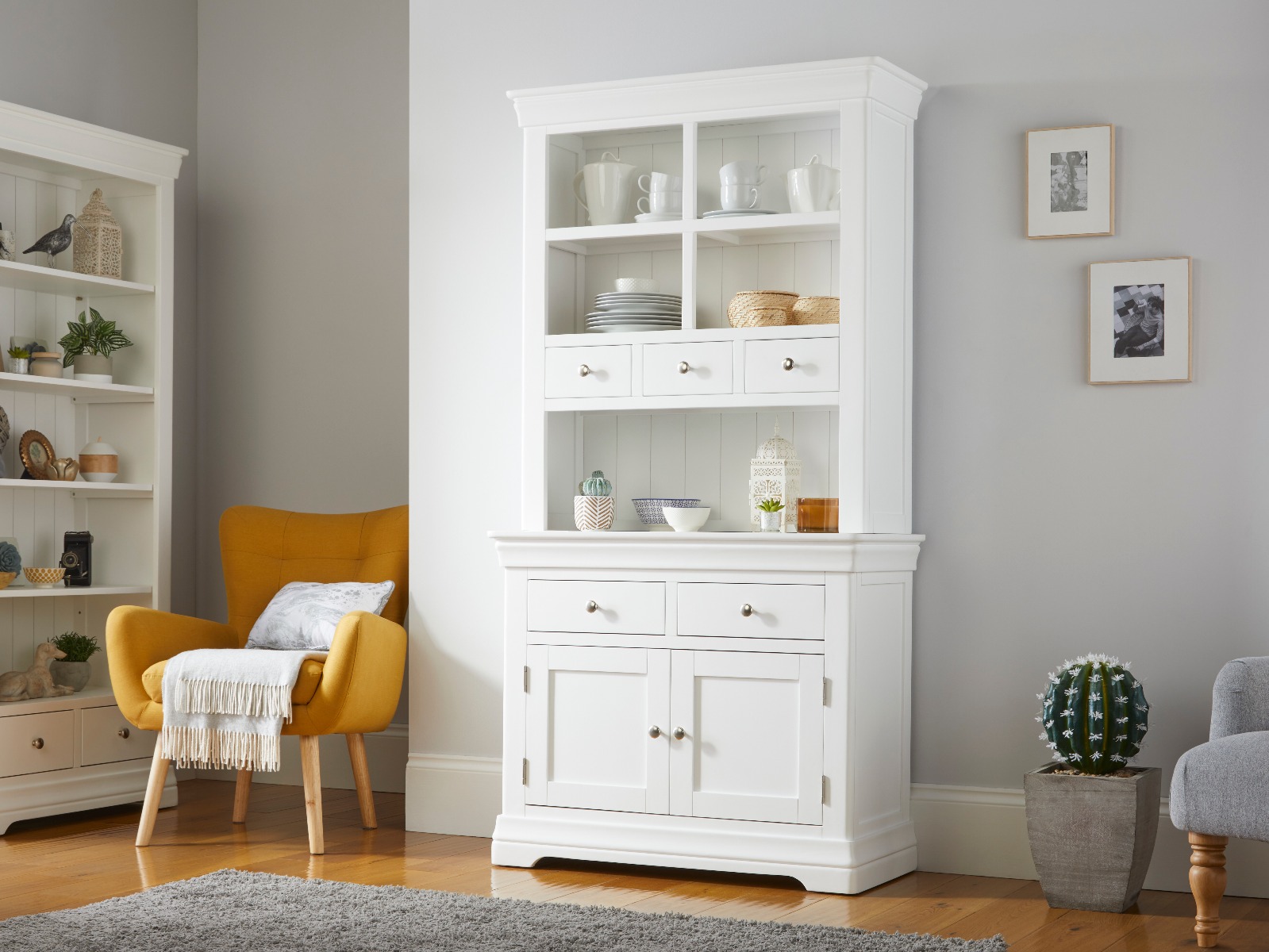 Toulouse White Painted Buffet u0026 Hutch Storage Unit | Fully Assembled