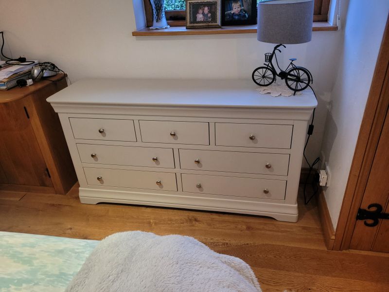 Bedroom Set - Toulouse Grey 3 over 4 Drawers and pair of Bedside Tables